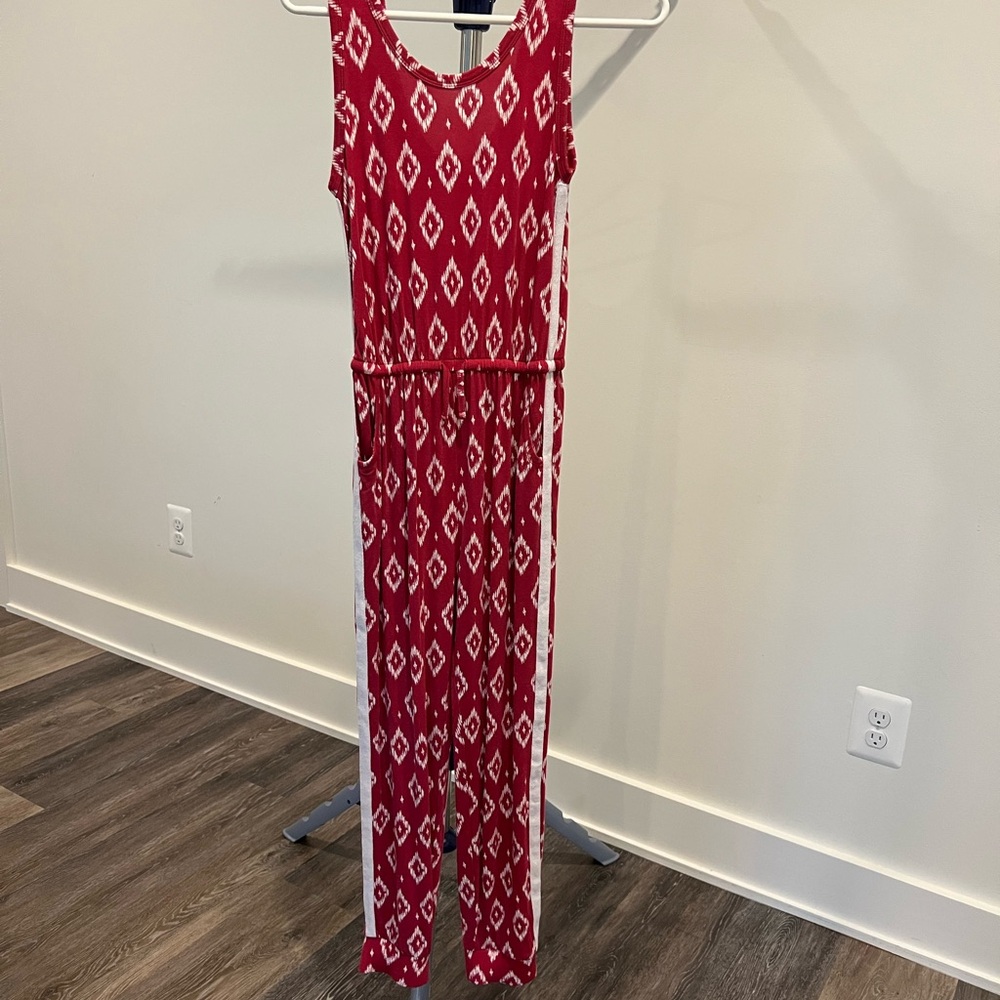 Tucker + Tate Magenta and White Patterned Jumpsuit